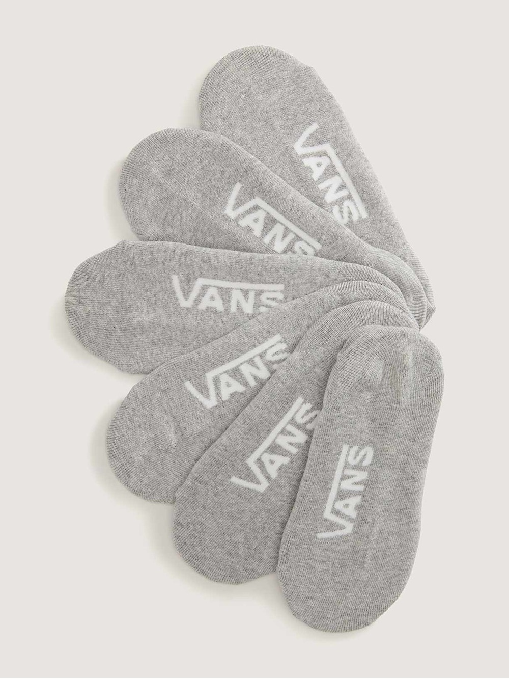 Vans Low-Cut No-Show Socks in Light Grey 3-Pack - Picture 4 of 4